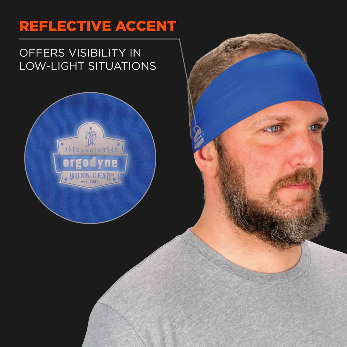 Ergodyne 12701 6634 Blue Cooling Headband - Performance Knit - 9