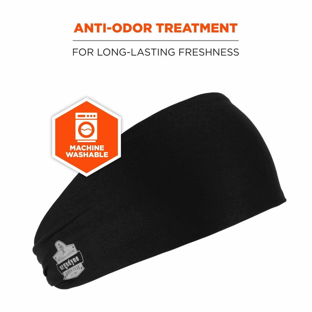 Ergodyne 12702 6634 Black Cooling Headband - Performance Knit - 3
