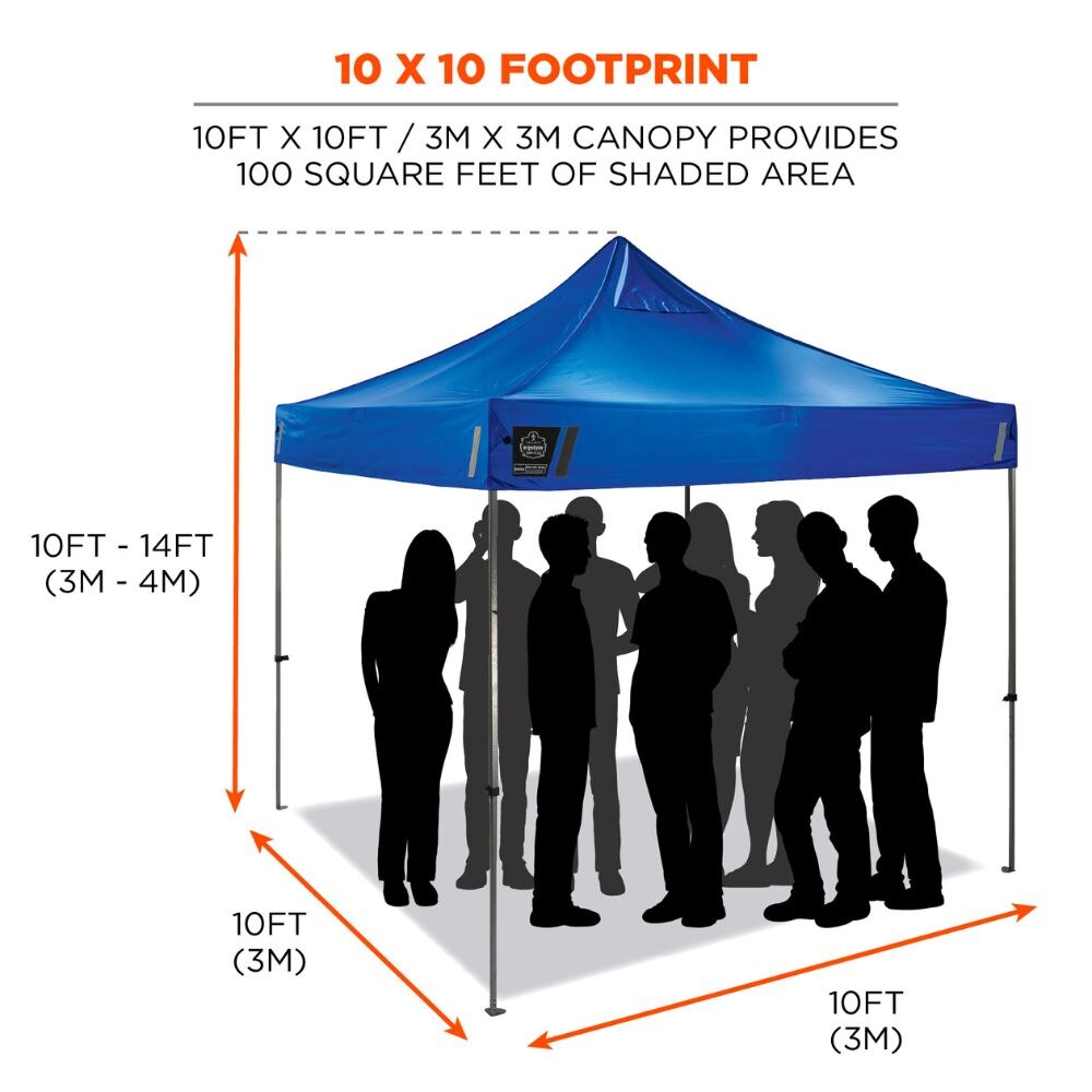 Ergodyne 12977 #6053 Single Blue Enclosed Pop-Up Tent Kit - 10ft x 10ft - 3