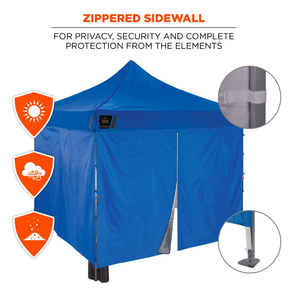 Ergodyne 12977 #6053 Single Blue Enclosed Pop-Up Tent Kit - 10ft x 10ft - 4