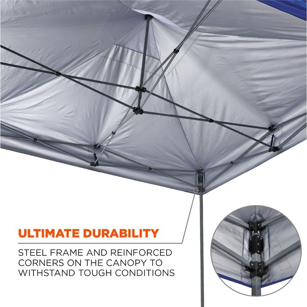 Ergodyne 12977 #6053 Single Blue Enclosed Pop-Up Tent Kit - 10ft x 10ft - 5
