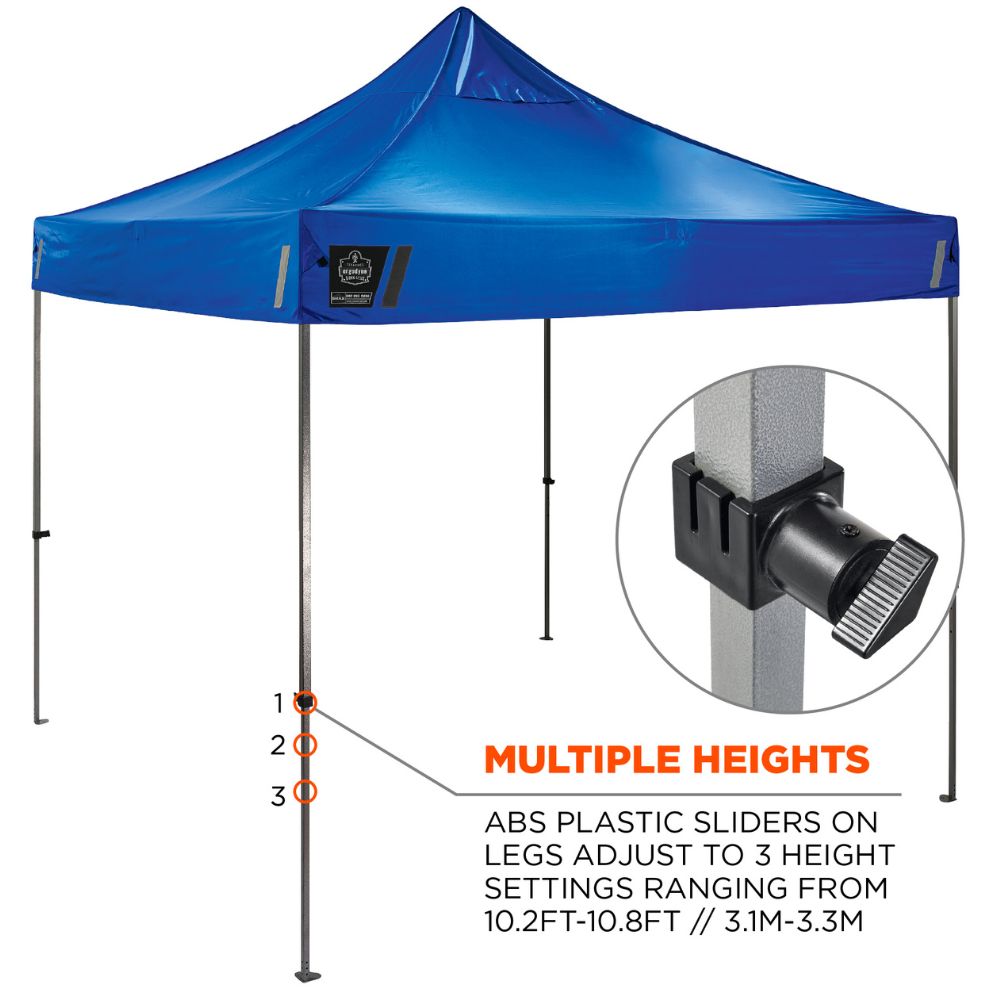 Ergodyne 12977 #6053 Single Blue Enclosed Pop-Up Tent Kit - 10ft x 10ft - 6