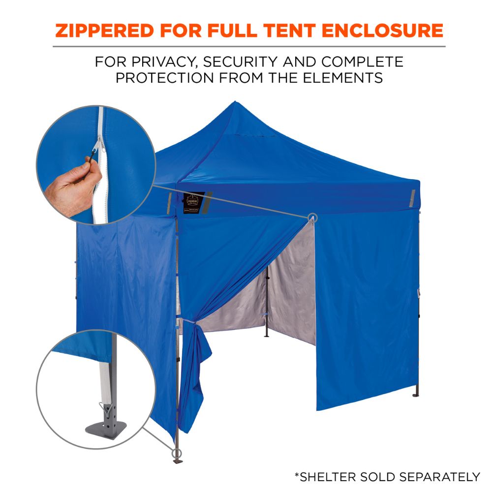 Ergodyne 12979 #6096 Blue Pop-Up Tent Sidewall Zipper - 10ft x 10ft - 2