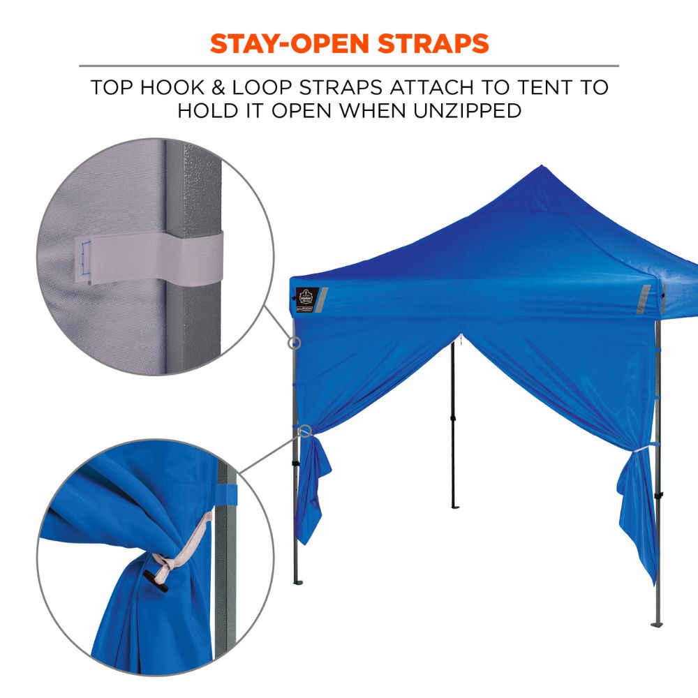 Ergodyne 12979 #6096 Blue Pop-Up Tent Sidewall Zipper - 10ft x 10ft - 3