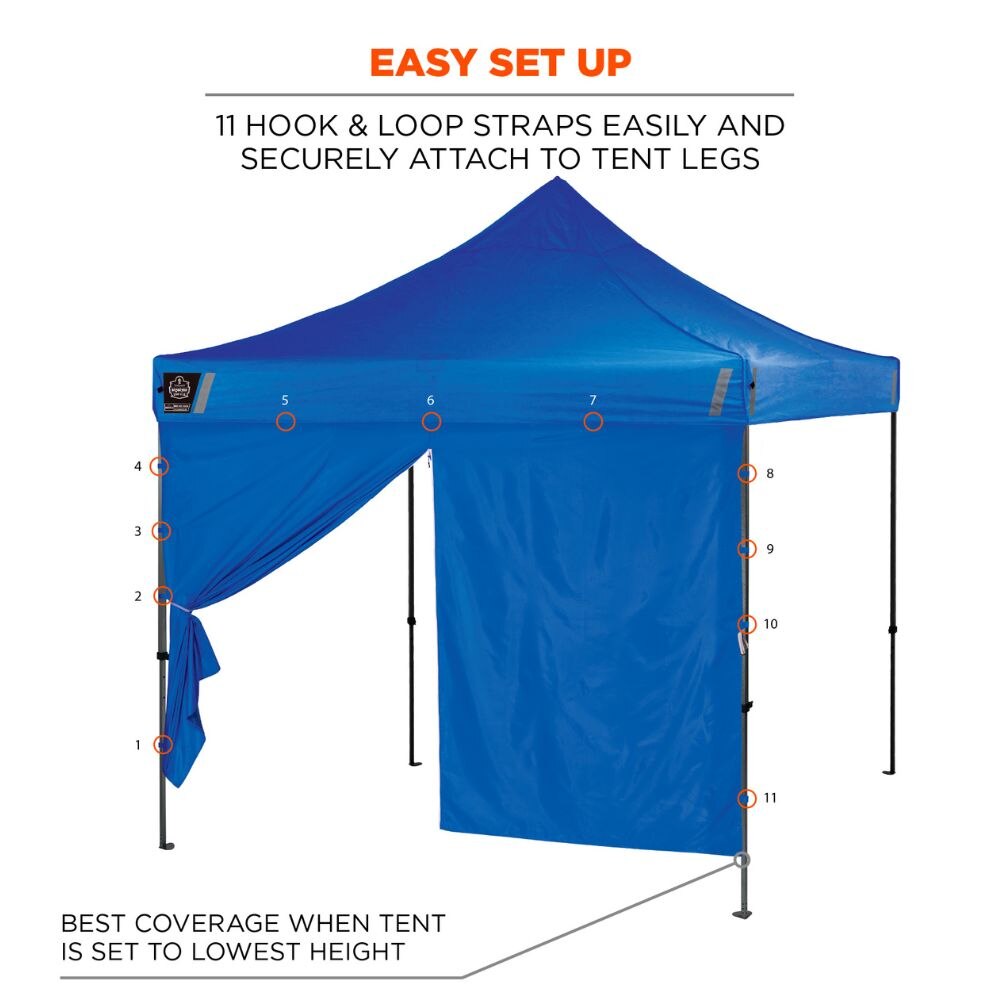 Ergodyne 12979 #6096 Blue Pop-Up Tent Sidewall Zipper - 10ft x 10ft - 5