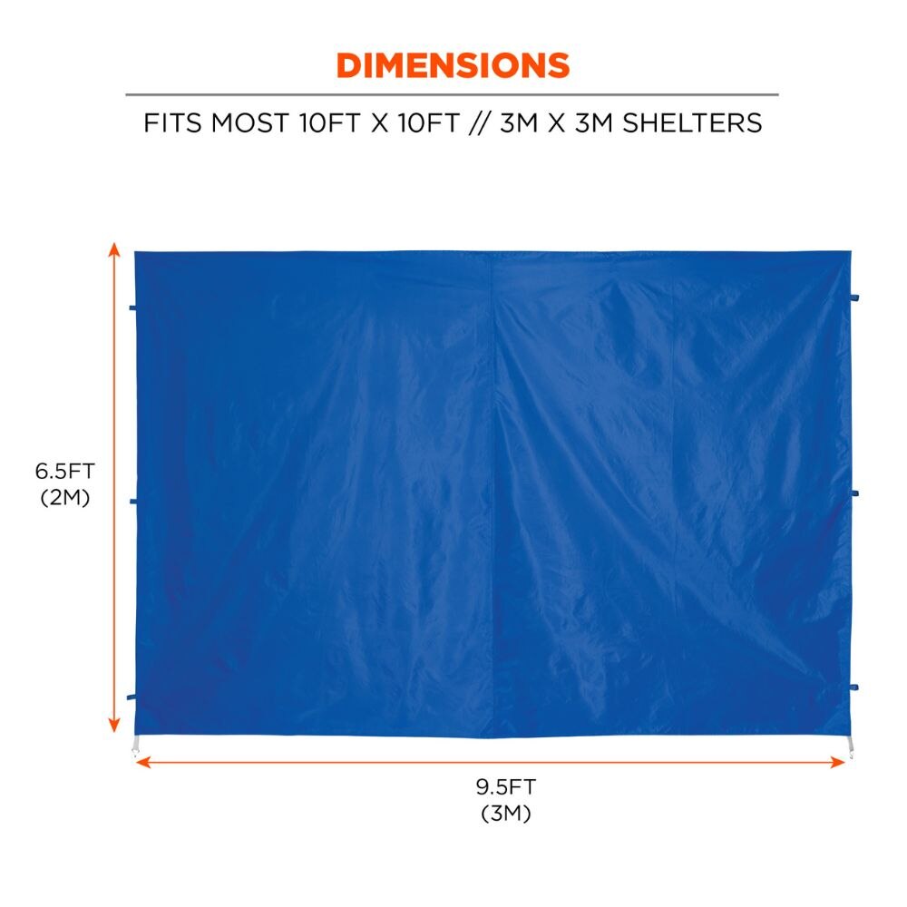 Ergodyne 12985 #6054 Blue Pop-Up Tent Sidewall Kit - 10ft x 10ft - 4