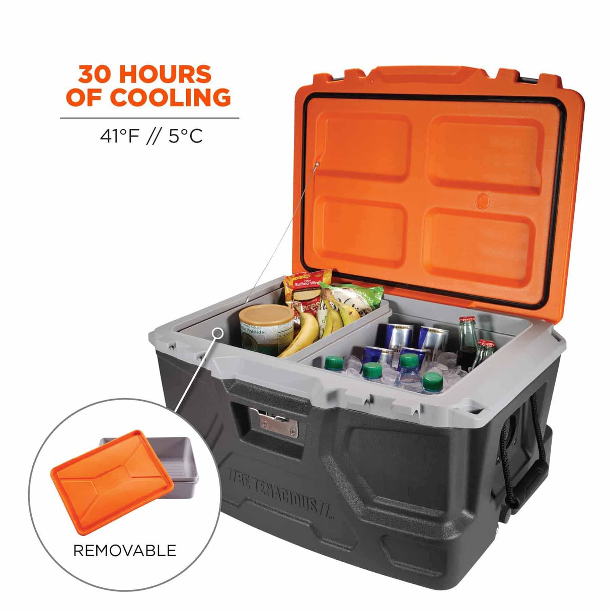 Ergodyne 13173 5171 Pallet of 20 Orange and Gray Industrial Hard Sided Cooler - 48 qt - 4