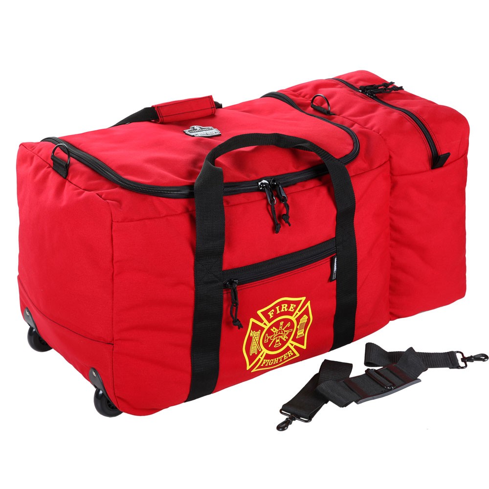 Ergodyne 13205 Arsenal 5005W Wheeled Fire & Rescue Gear Bag, Red - 5