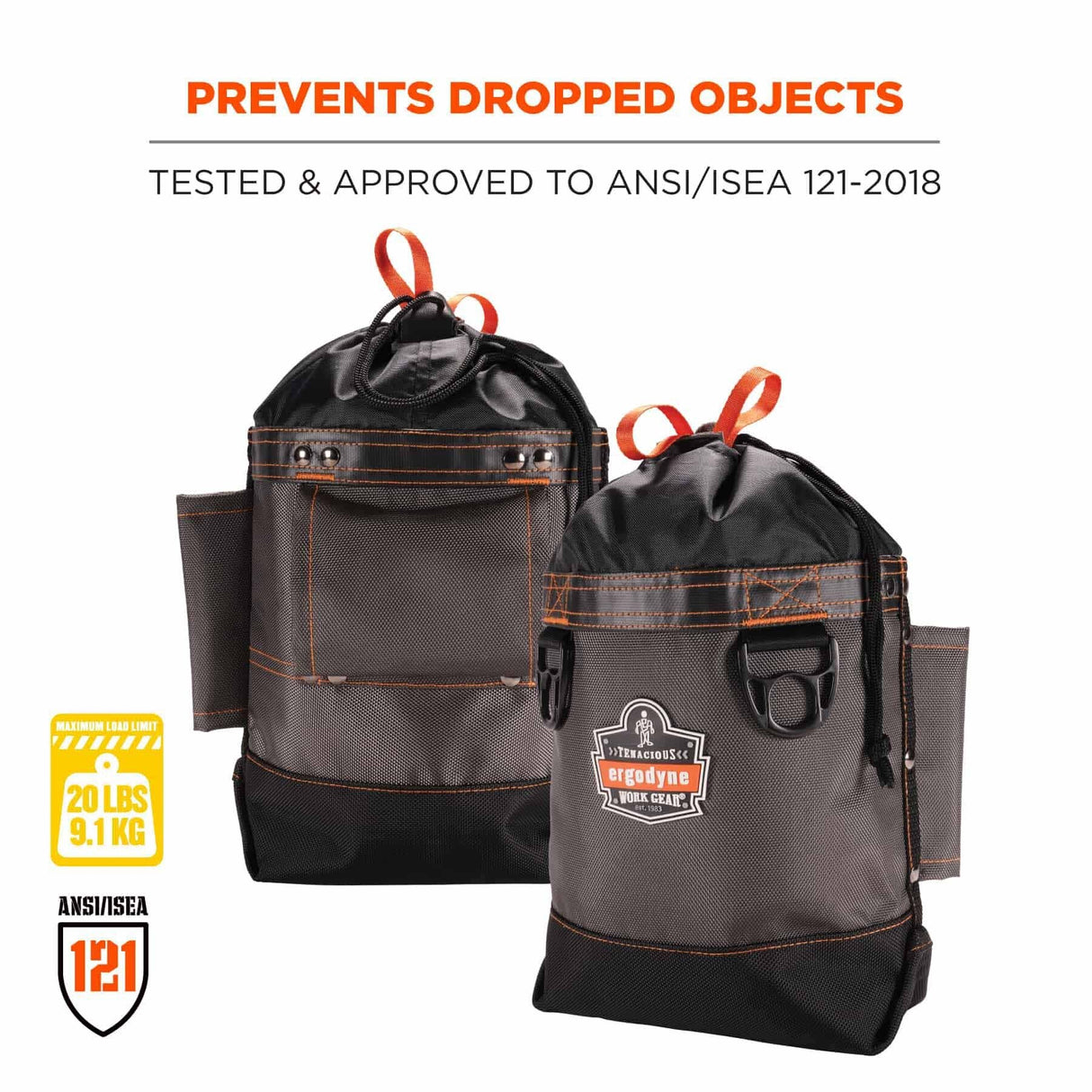 Ergodyne 13426 5926 Gray Topped Bolt Bag Tool Pouch - Short - 3