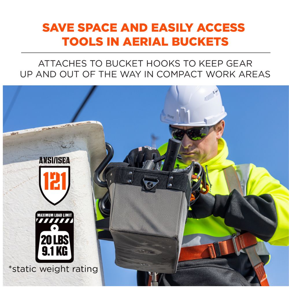 Ergodyne 13744 #5844 L Gray Bucket Truck Tool Bag - 2