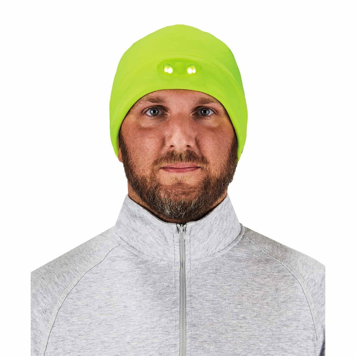 Ergodyne 16802 6804 Lime Skull Cap Beanie Hat - LED Lights - 3