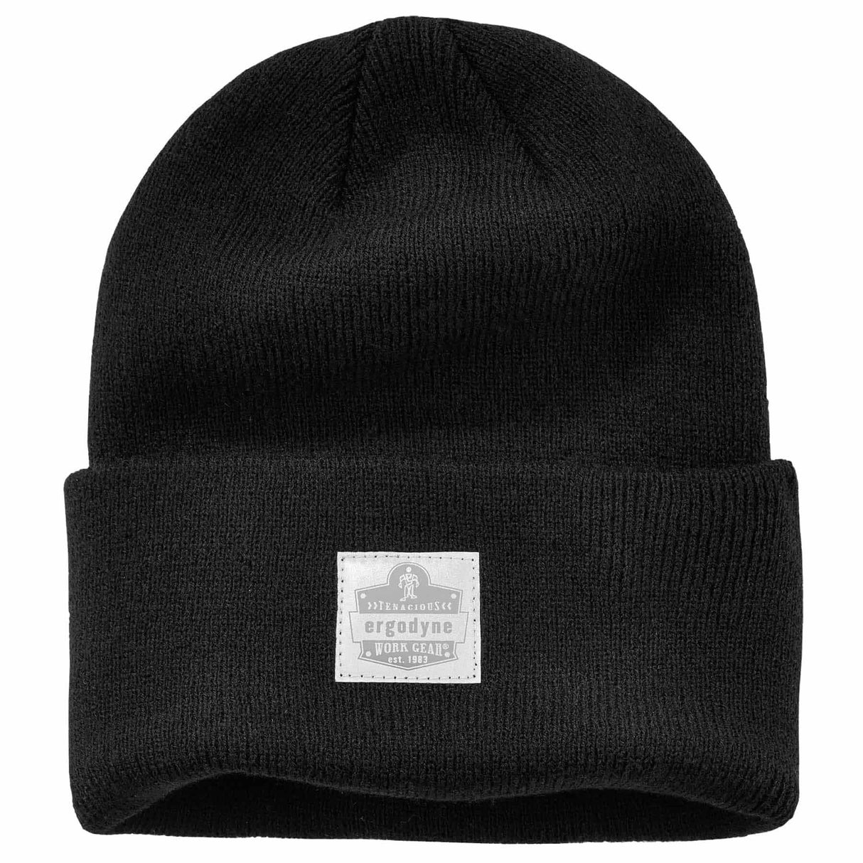 Ergodyne 16808 6806 Black Cuffed Rib Knit Beanie Hat