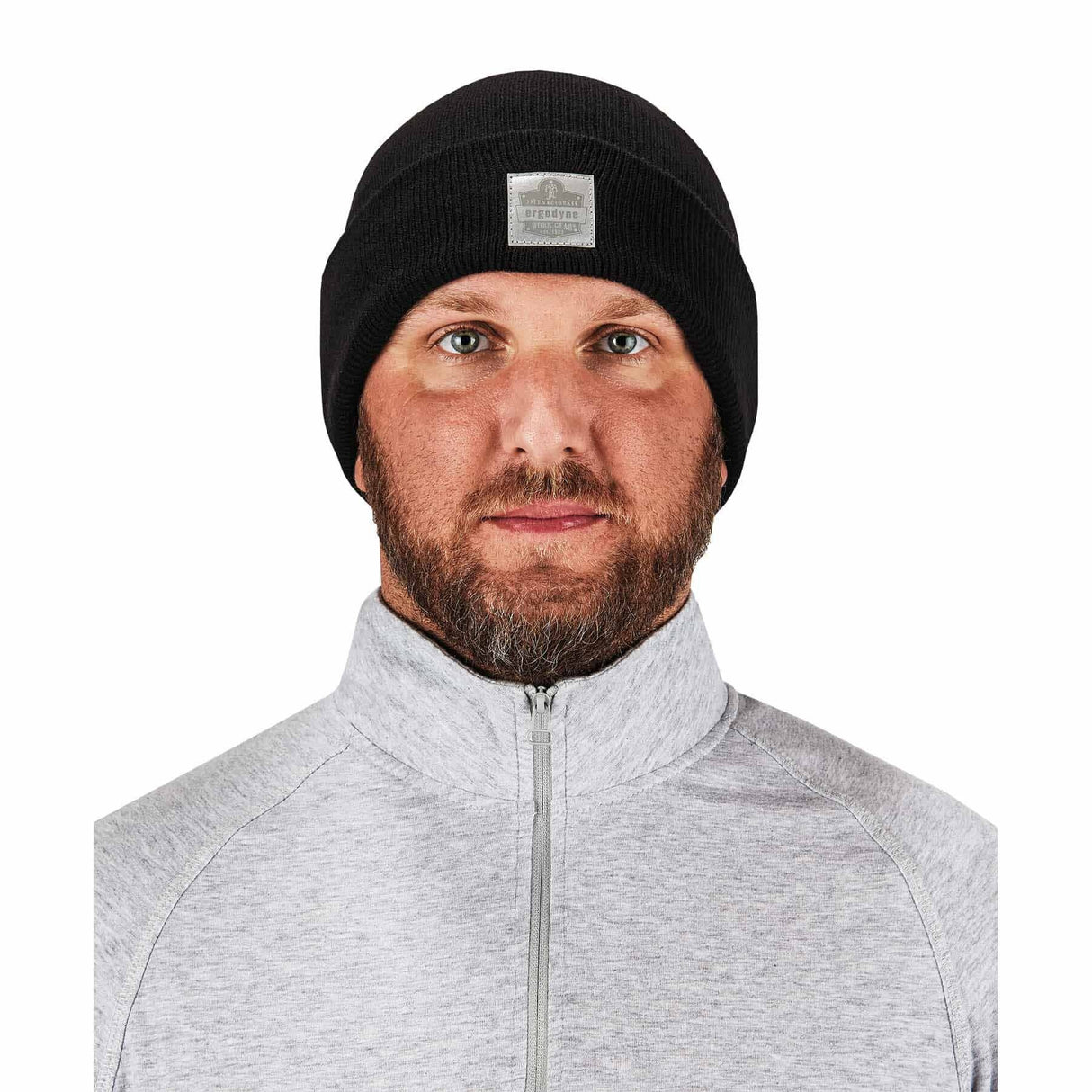 Ergodyne 16808 6806 Black Cuffed Rib Knit Beanie Hat - 2