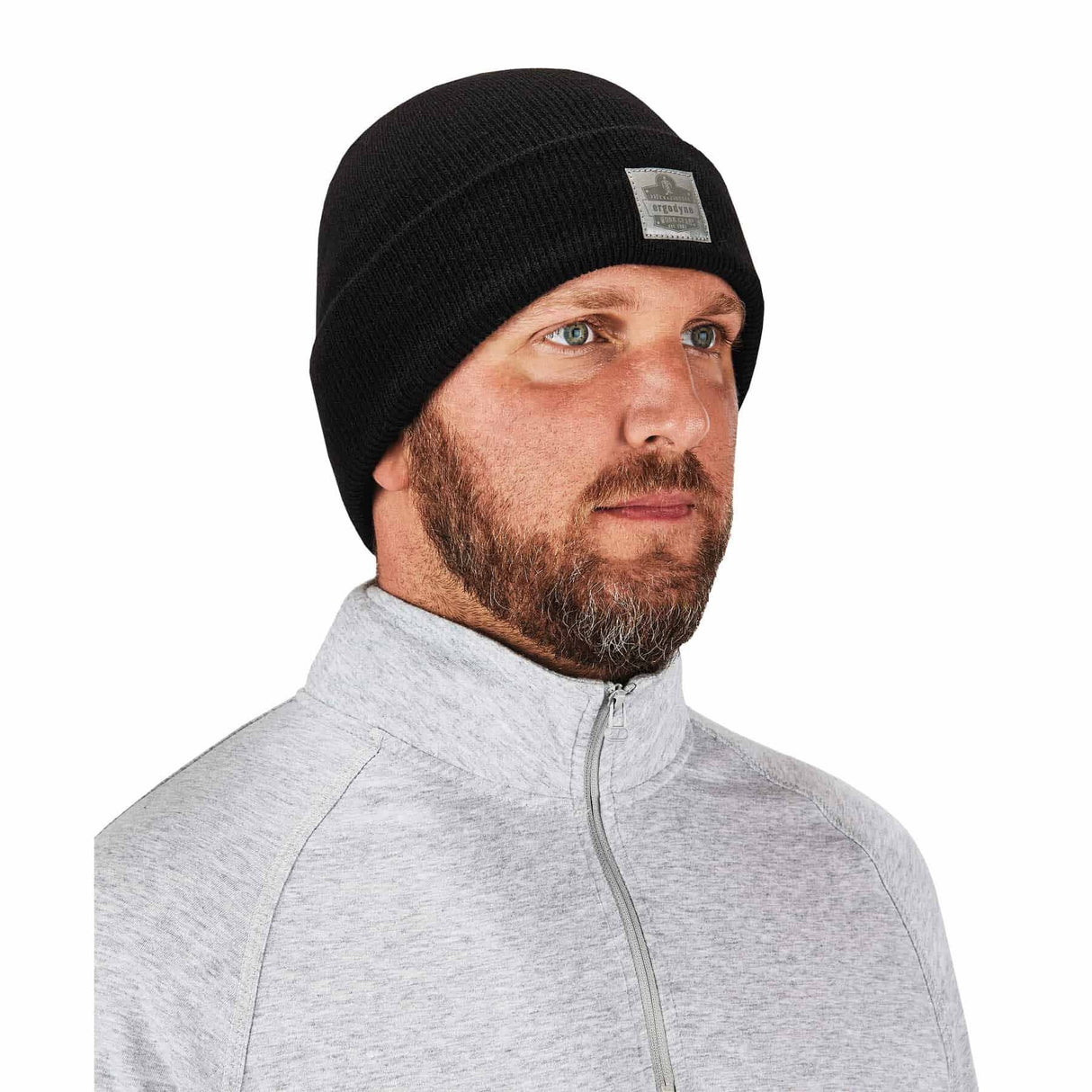 Ergodyne 16808 6806 Black Cuffed Rib Knit Beanie Hat - 3