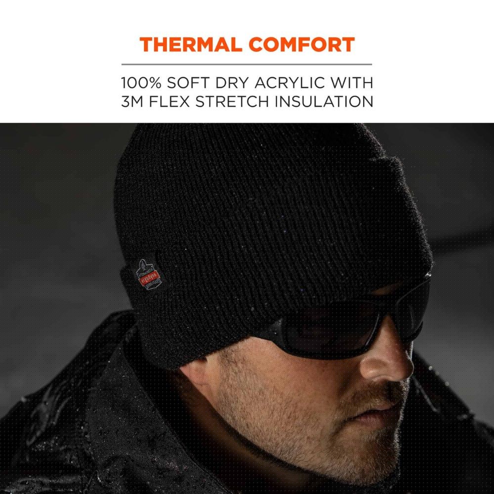 Ergodyne 16811 #6811ZI Rib Knit Hat w/ Bump Cap Insert - 10