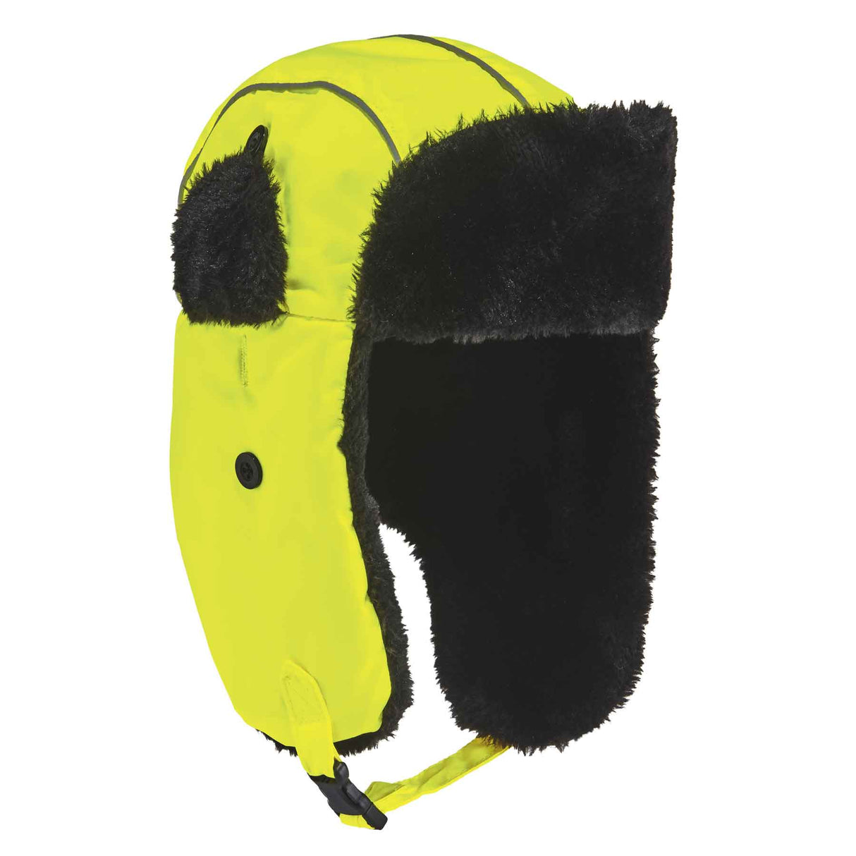 Ergodyne 16855 N-Ferno 6802 Classic Trapper Hat, Large/XL, Lime - 3