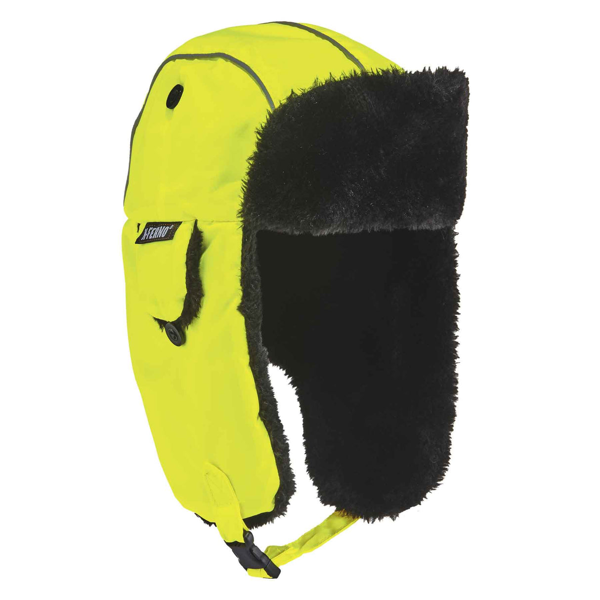 Ergodyne 16855 N-Ferno 6802 Classic Trapper Hat, Large/XL, Lime - 4
