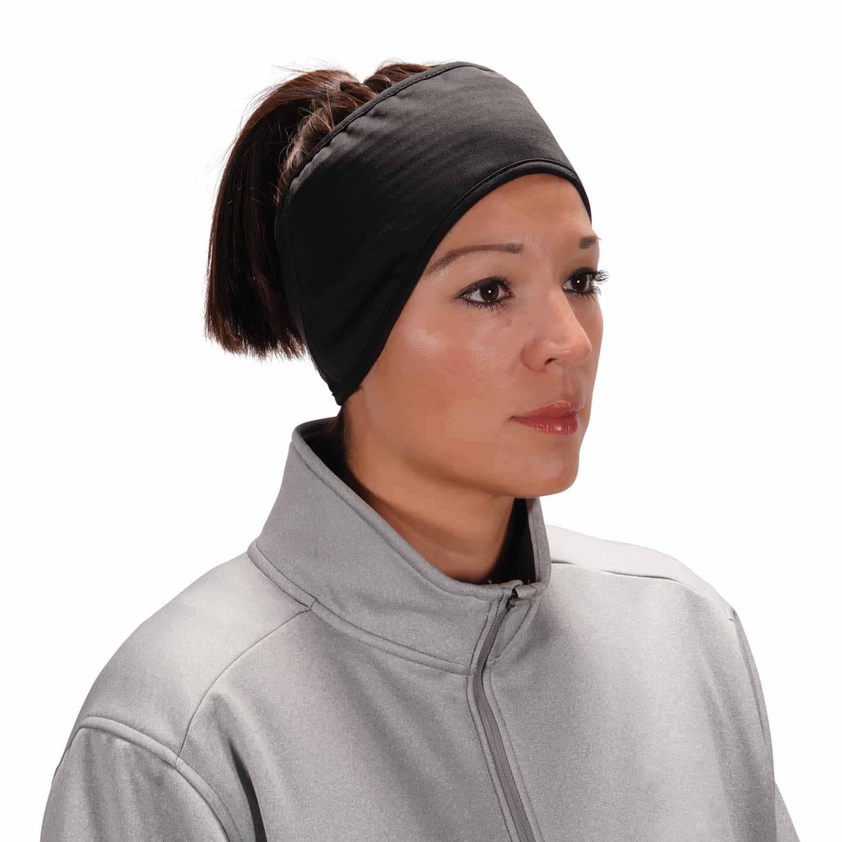 Ergodyne 16887 6887 Black 2-Layer Winter Headband - Fleece + Spandex - 3