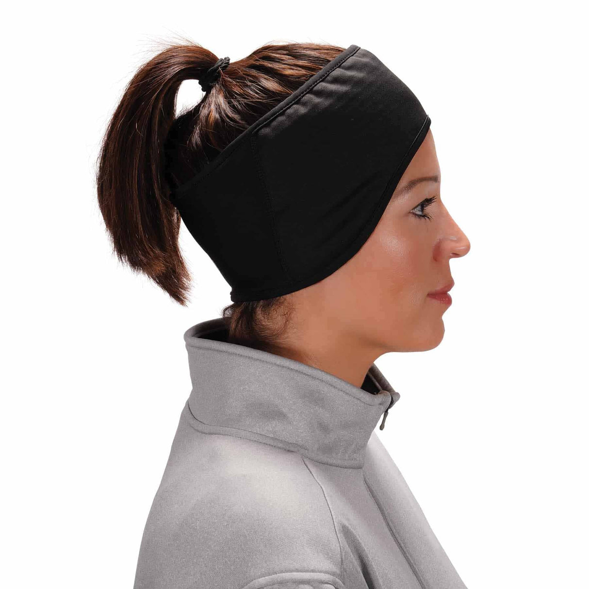 Ergodyne 16887 6887 Black 2-Layer Winter Headband - Fleece + Spandex - 4