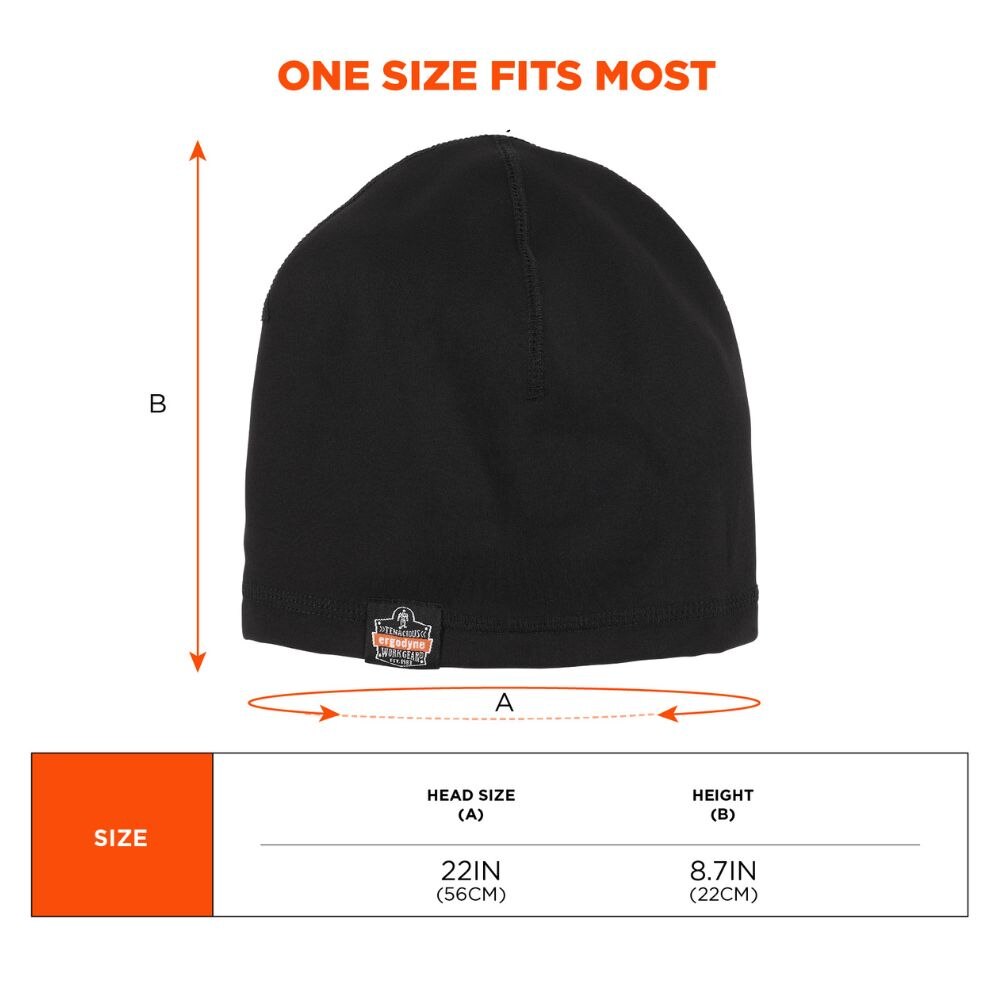 Ergodyne 16908 #6813 Black Hard Hat Liner - 5