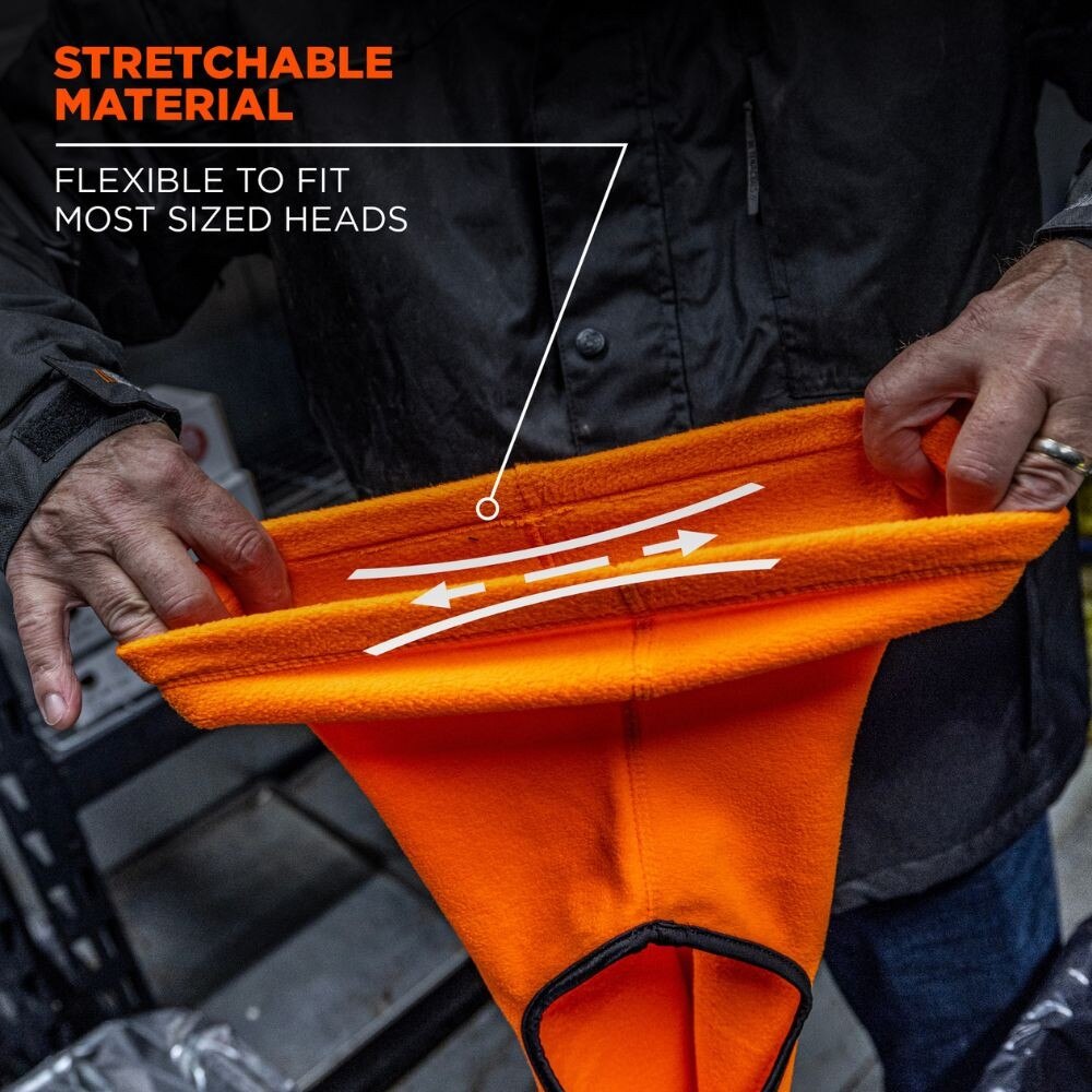 Ergodyne 16954 #6821 Orange Balaclava Face Mask - Fleece - 3