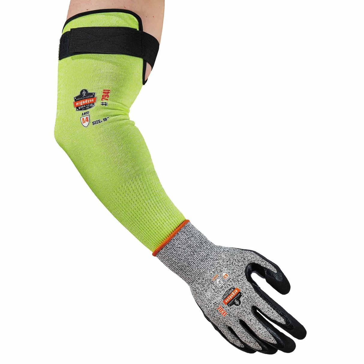 Ergodyne 17943 7941-PR 18 in Lime CR Protective Arm Sleeve 1-Pair - 4