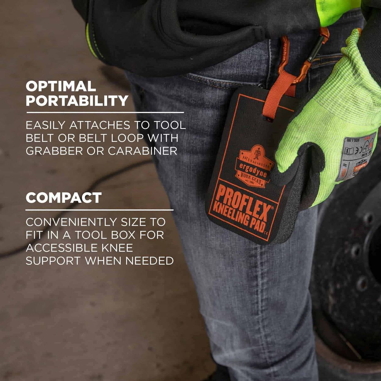 Ergodyne 18365 365 Pad Only Black Mini Foam Kneeling Pad - 1in - 7