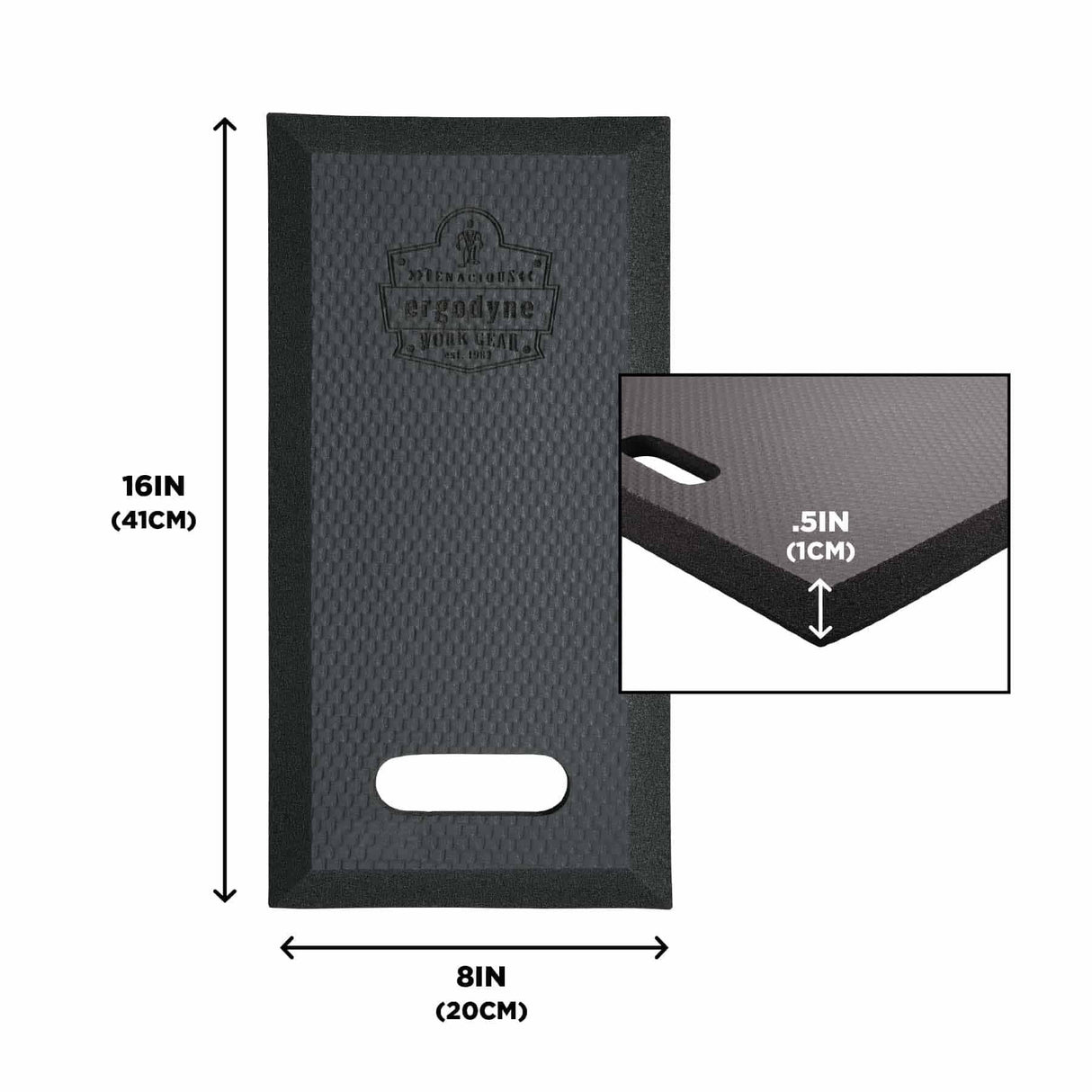 Ergodyne 18378 376 Black Small Foam Kneeling Pad - 0.5in - 7