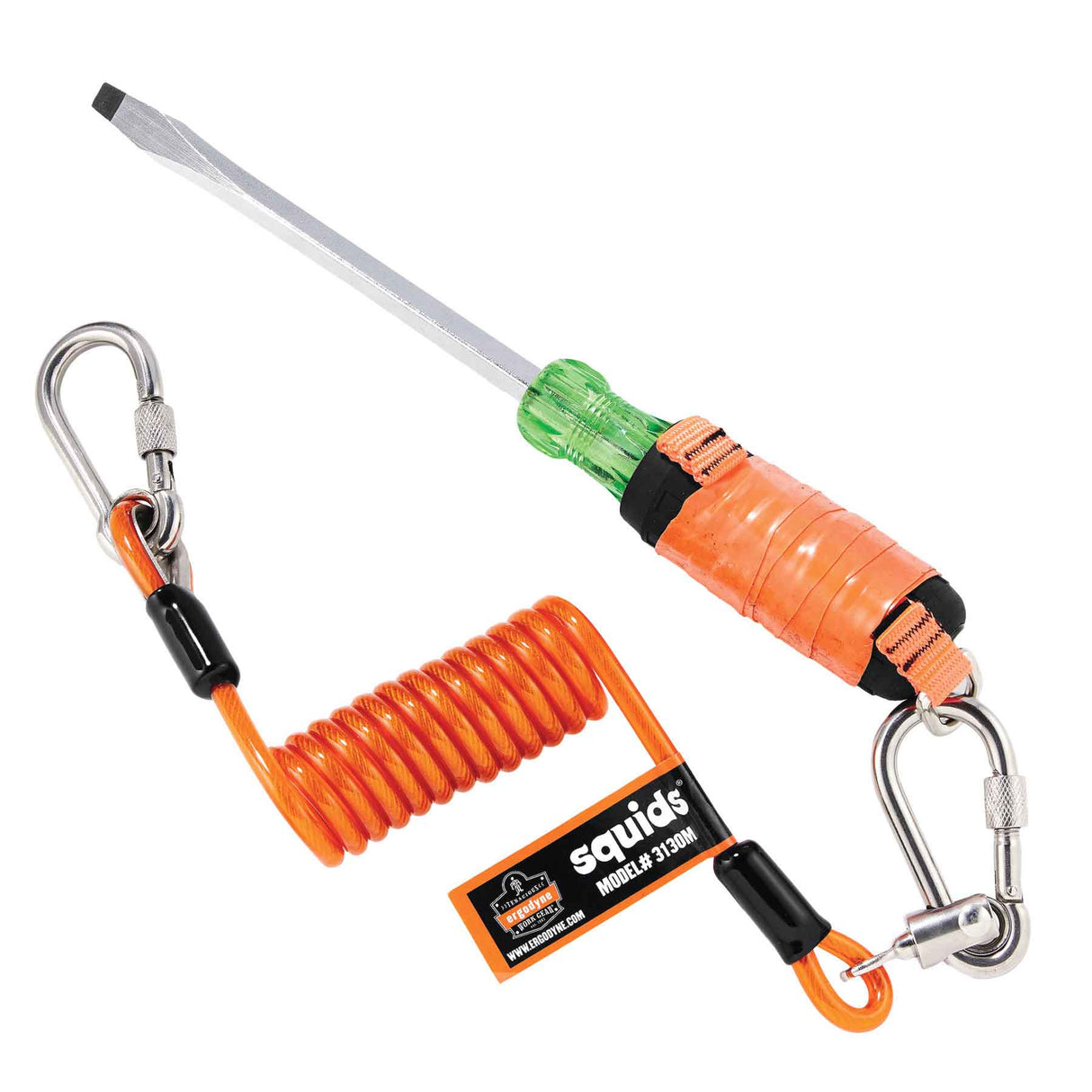 Ergodyne 19131 OAH 3130M Coiled Cable Lanyard - 5lb Medium - 2
