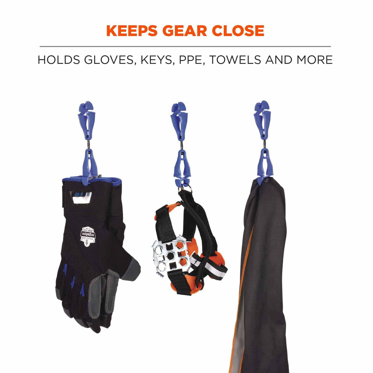 Ergodyne 19417 3420 Blue Swivel Glove Clip Holder - Dual Clips - 2