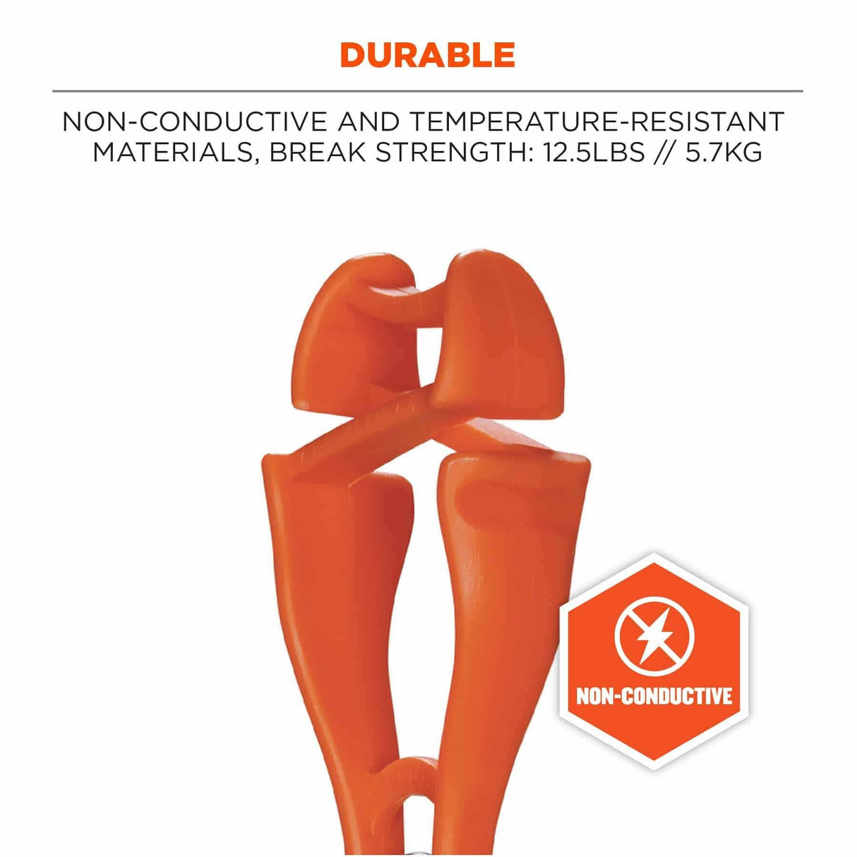 Ergodyne 19518-BULK 3420-BULK Orange Swivel Glove Clip Holder - Dual Clips 100-Pack - 4