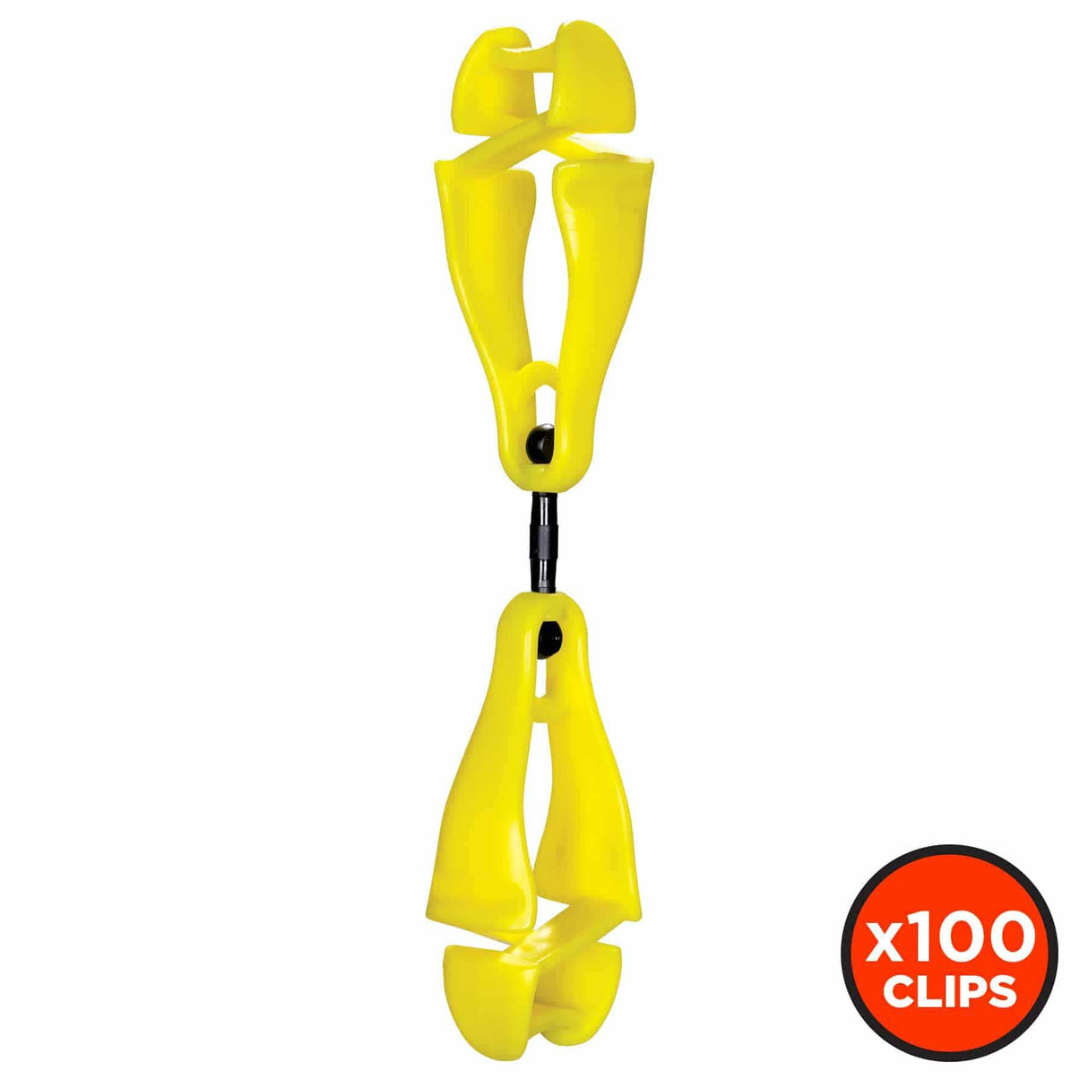 Ergodyne 19519-BULK 3420-BULK Lime Swivel Glove Clip Holder - Dual Clips 100-Pack