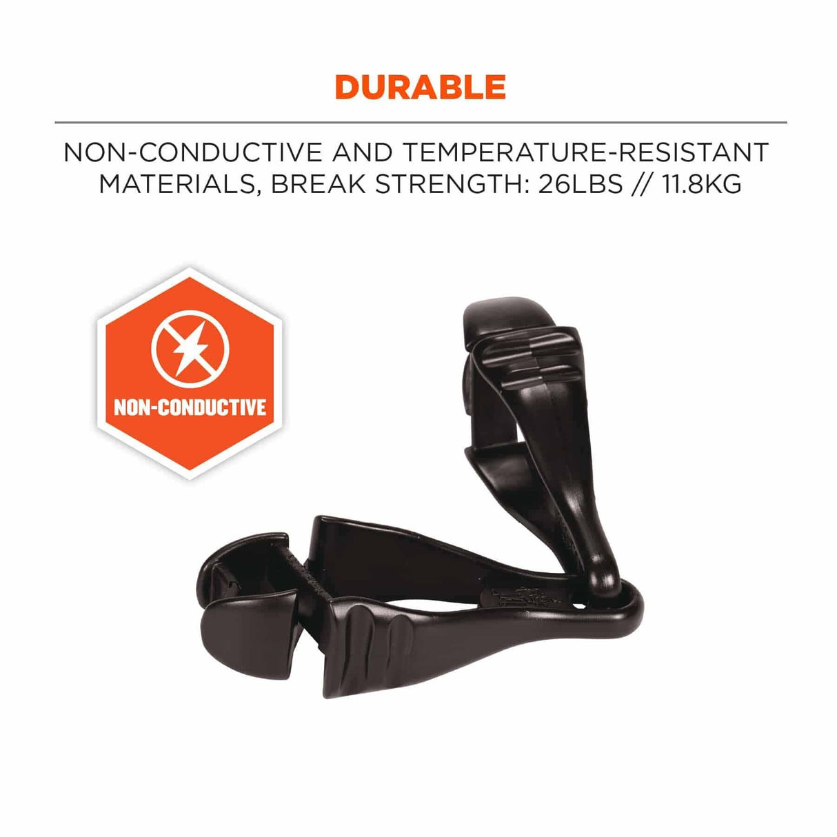 Ergodyne 19712-BULK 3400-BULK Black Glove Clip Holder - Dual Clips 100-Pack - 3