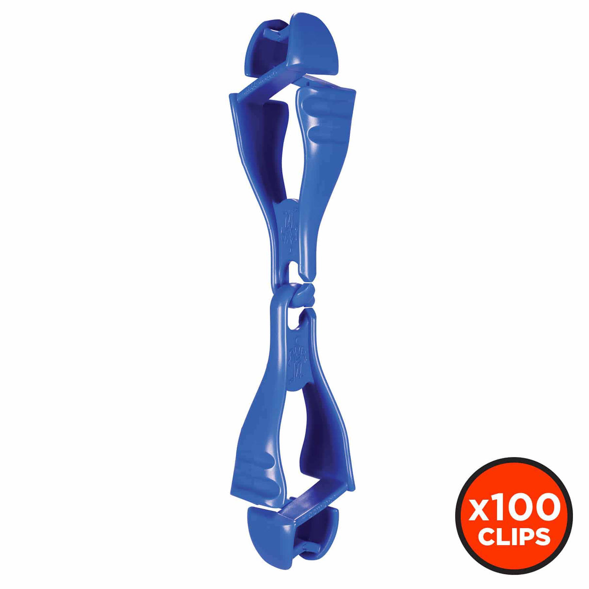 Ergodyne 19717-BULK 3400-BULK Blue Glove Clip Holder - Dual Clips 100-Pack