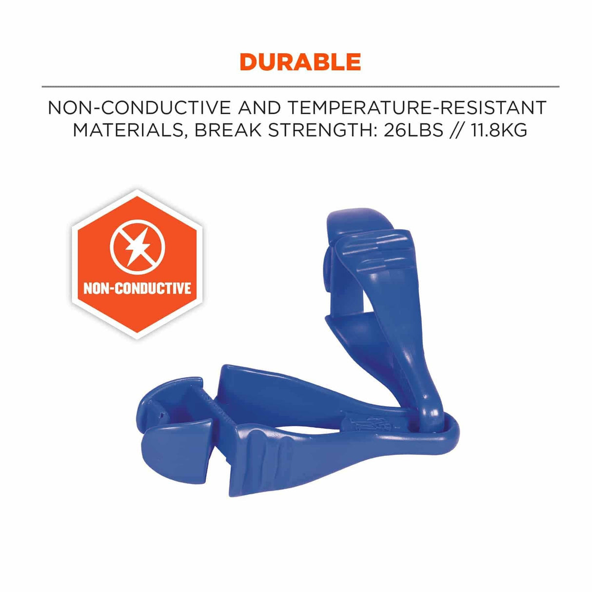 Ergodyne 19717-BULK 3400-BULK Blue Glove Clip Holder - Dual Clips 100-Pack - 3