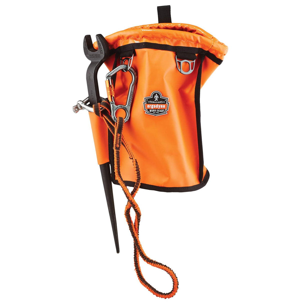 Ergodyne 19808 Squids 3108F(x) Tool Lanyard Single Locking Carabiner - 15lbs, Orange - 6