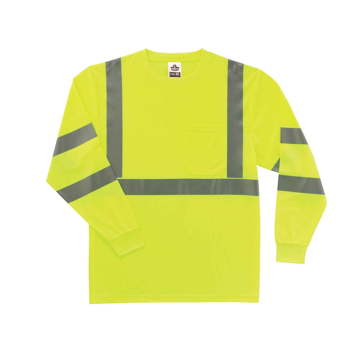 Ergodyne 21703 GloWear 8391 Type R Class 3 Long Sleeve T-Shirt, Medium, HV Lime - 4