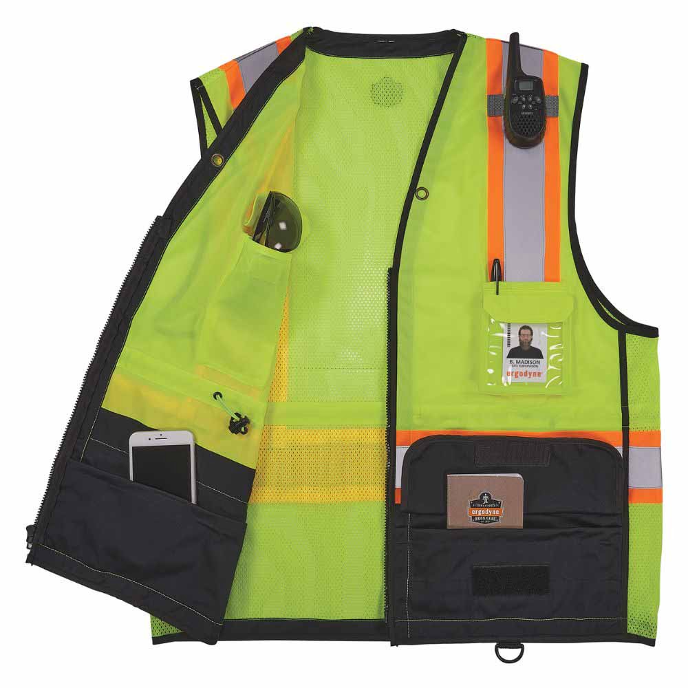 Ergodyne 23039 8251HDZBK 4XL/5XL Lime Hi Vis Safety Vest - 9