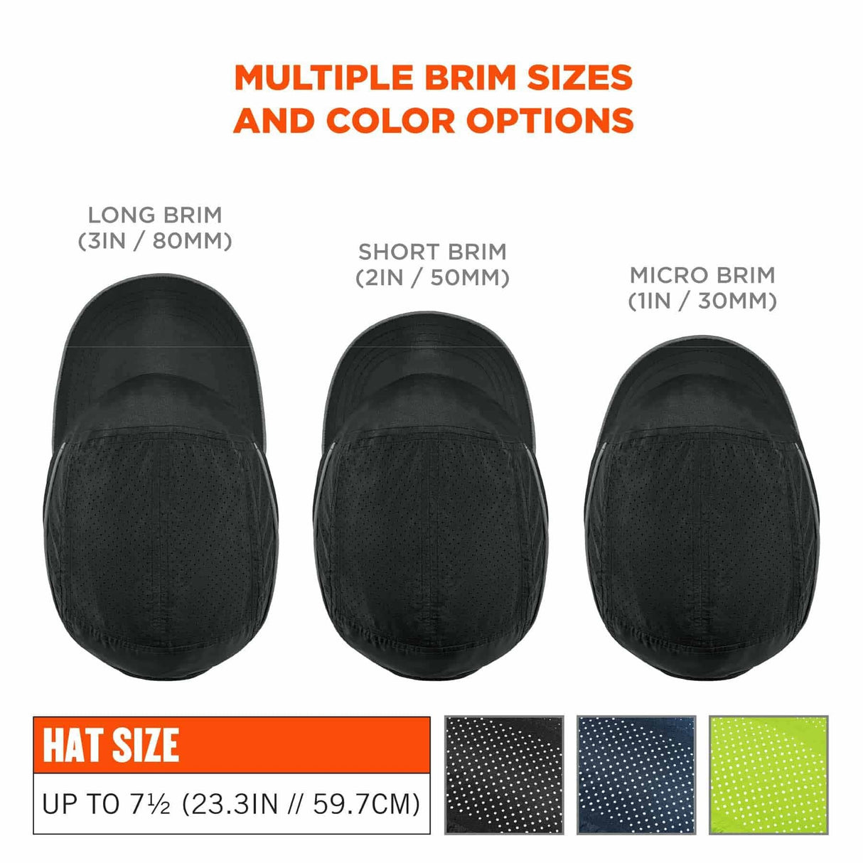 Ergodyne 23366 8955 Short Brim Black Lightweight Bump Cap Hat - 9
