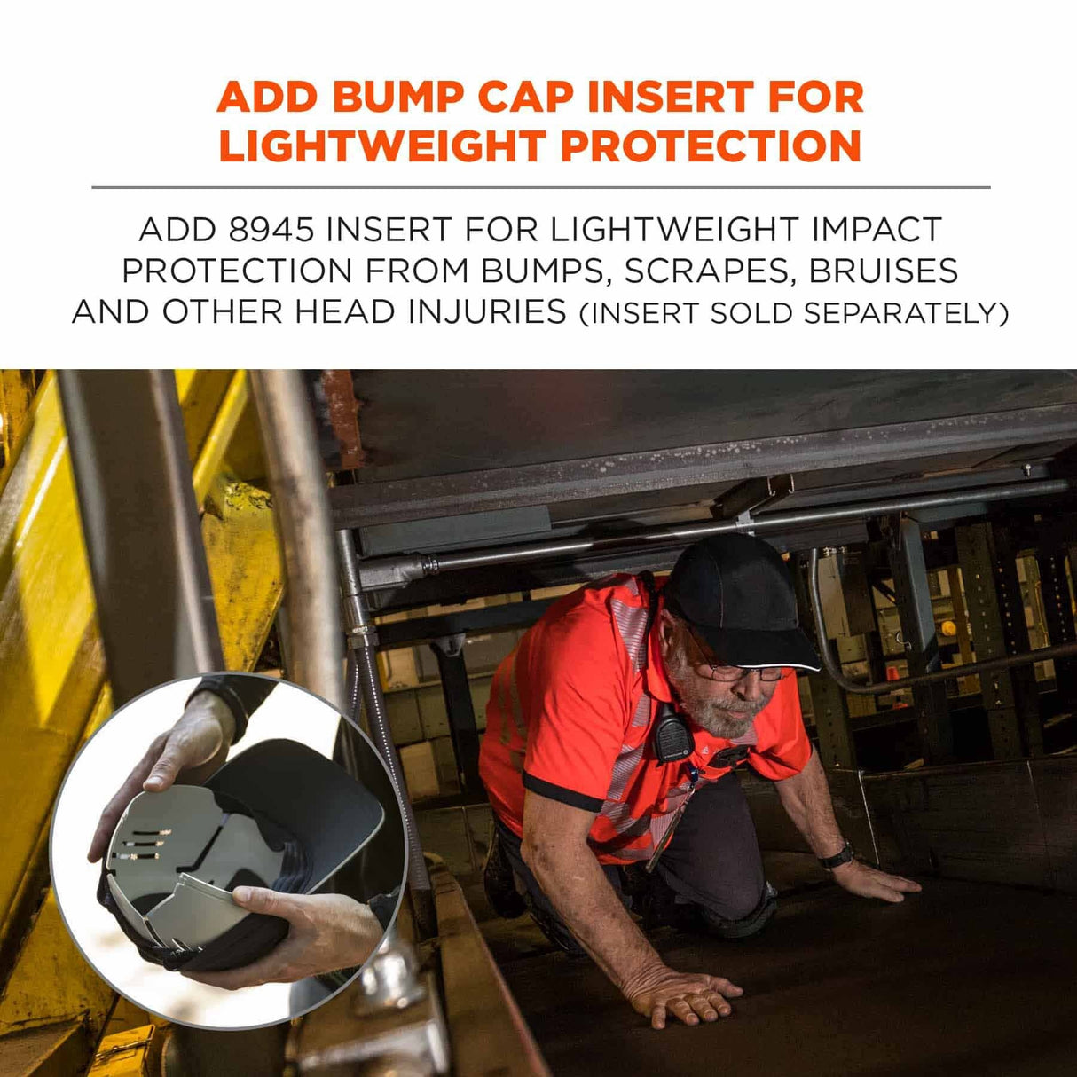 Ergodyne 23401 8946 Hat ONLY Navy Baseball Cap + Bump Cap Insert - 3