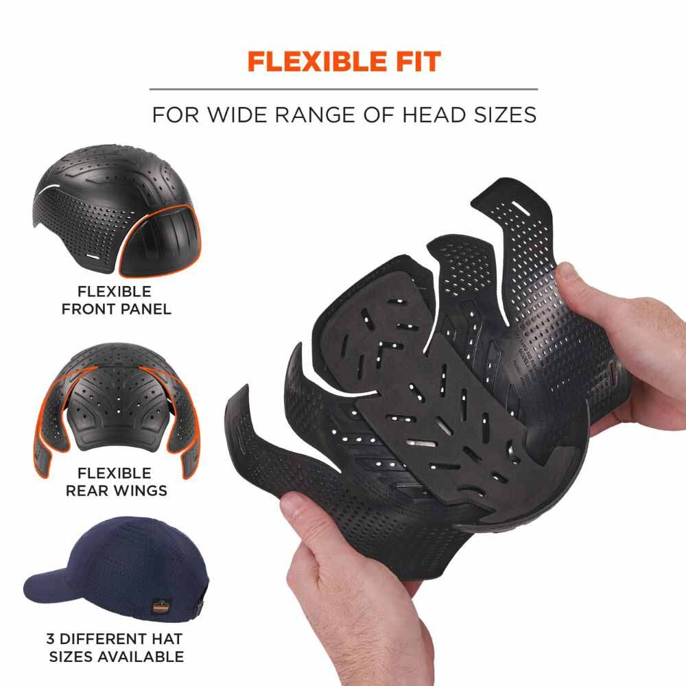 Ergodyne 23455 8947 XL/2XL Navy Lightweight Baseball Hat Bump Cap Insert - 3