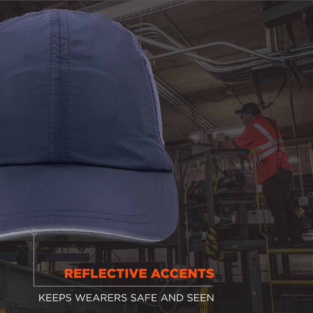 Ergodyne 23455 8947 XL/2XL Navy Lightweight Baseball Hat Bump Cap Insert - 6