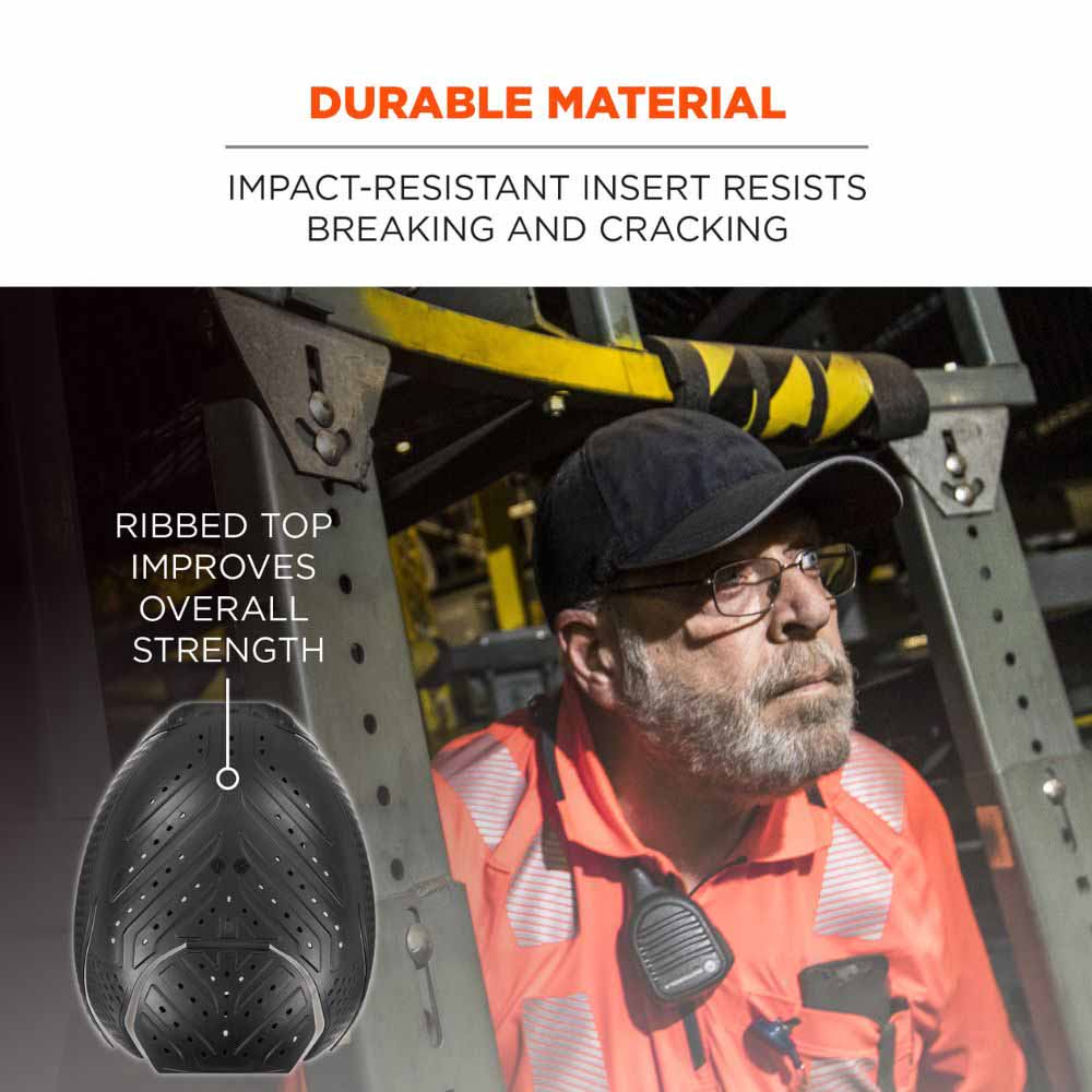 Ergodyne 23483 8943F(x) Charcoal Hinged Universal Bump Cap Insert - 5