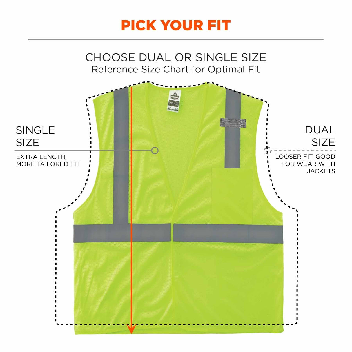 Ergodyne 24528 8210HL-S 4XL Lime Class 2 Economy Mesh Vest - Single Size - 3