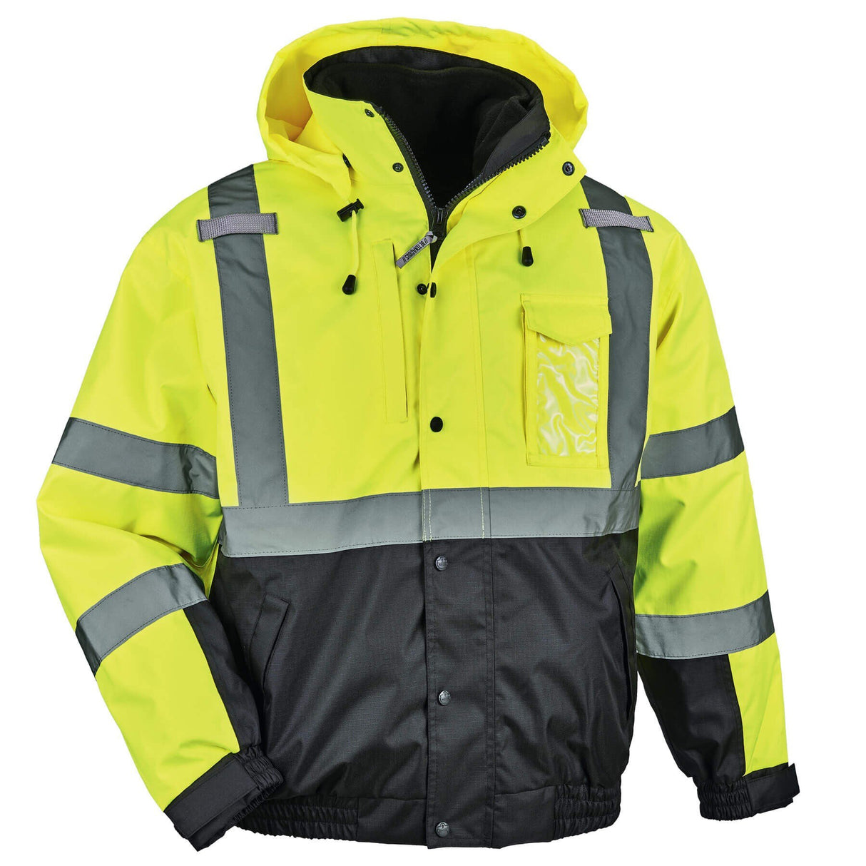 Ergodyne 25592 GloWear 8381 Type R Class 3 Performance 3-in-1 Bomber Jacket, Small, HV Lime - 6