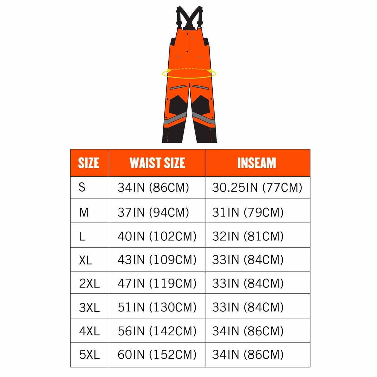 Ergodyne 25634 8928 L Orange Class E Hi-Vis Insulated Bibs - 7