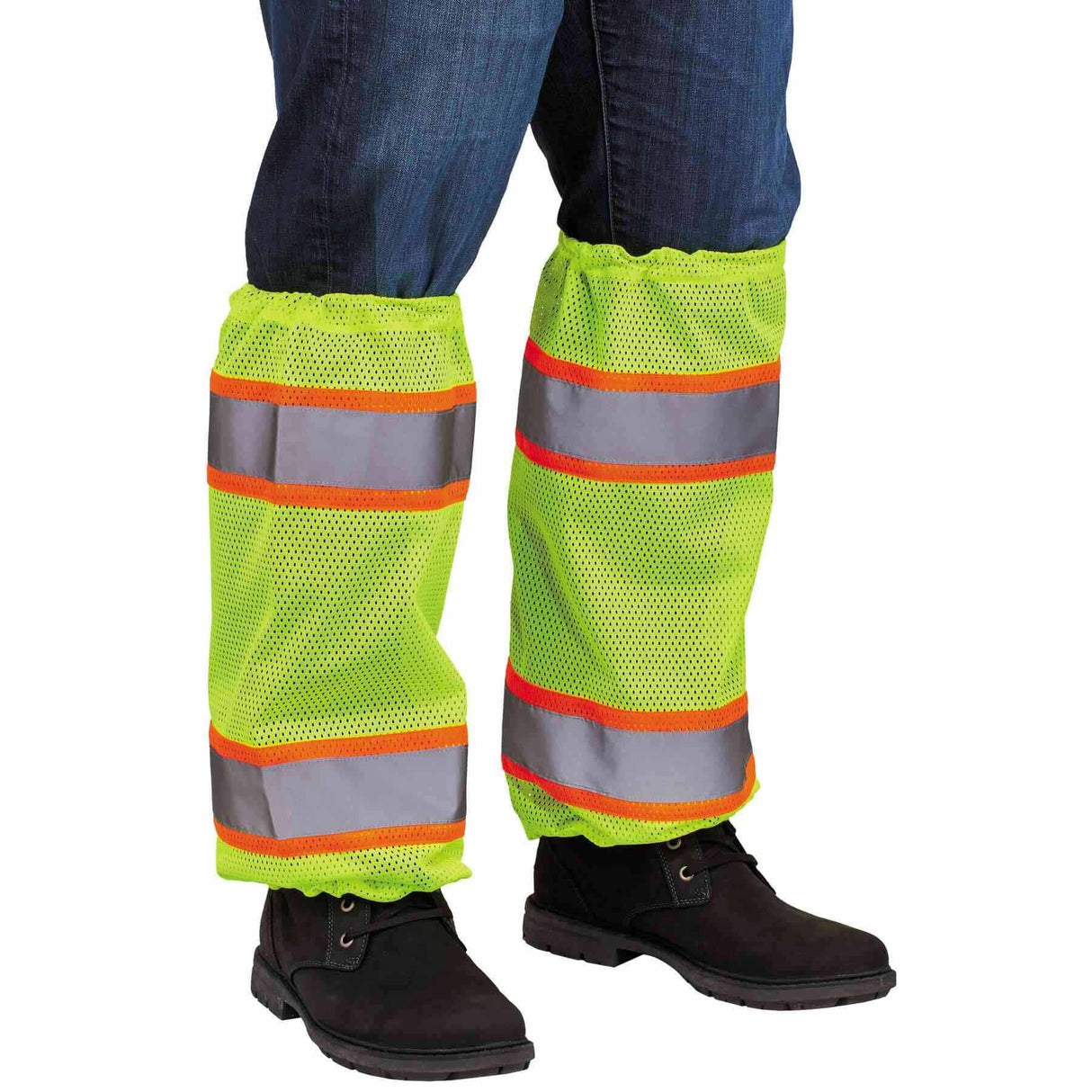 Ergodyne 29093 8009 Lime Class E Two-Tone Mesh Leg Gaiters - 2