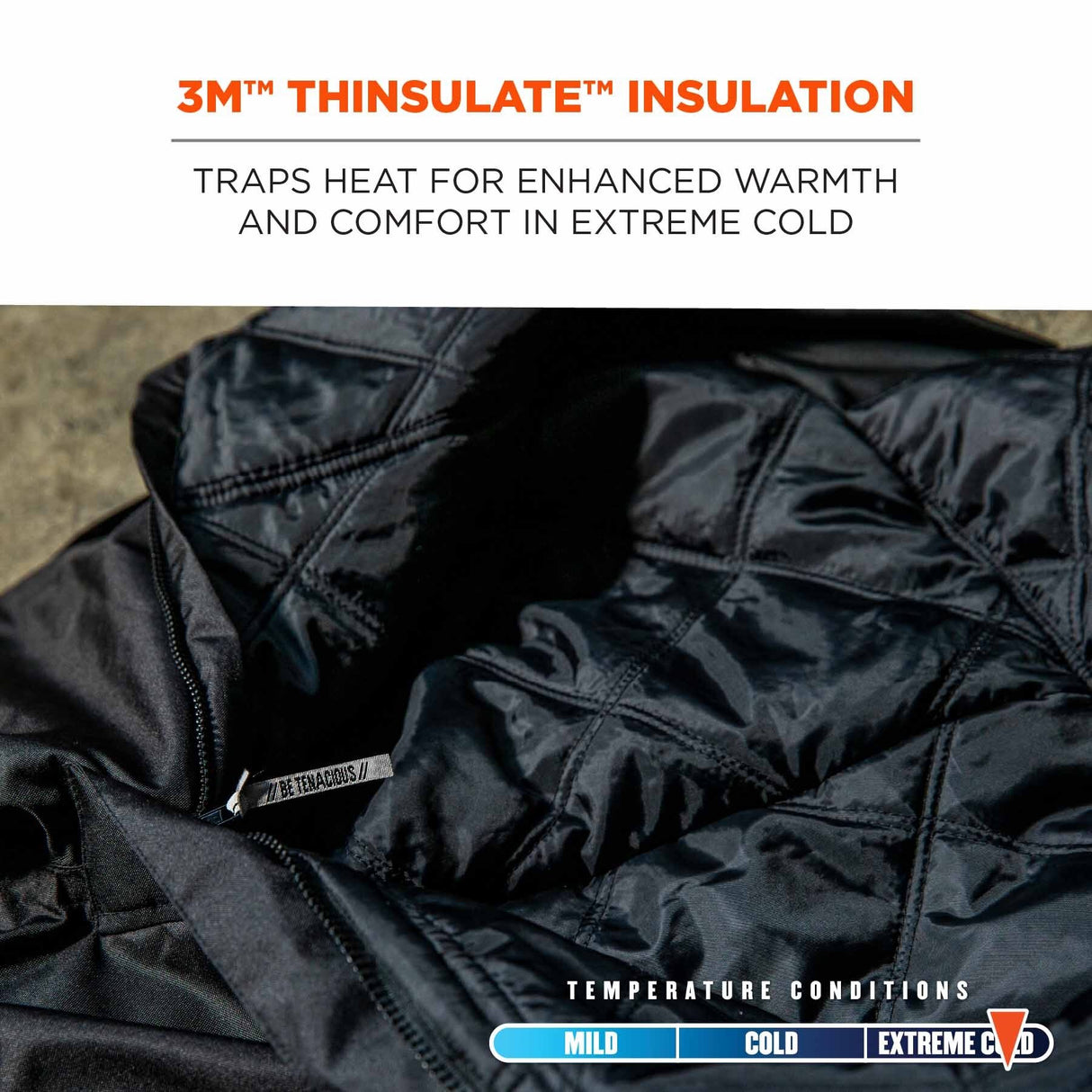 Ergodyne 41218 6471 4XL Black Thermal Bibs - 500D Nylon Shell - 5