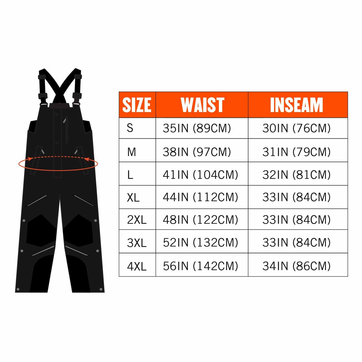 Ergodyne 41224 6472 L Black Thermal Bib - 300D Oxford Shell - 8