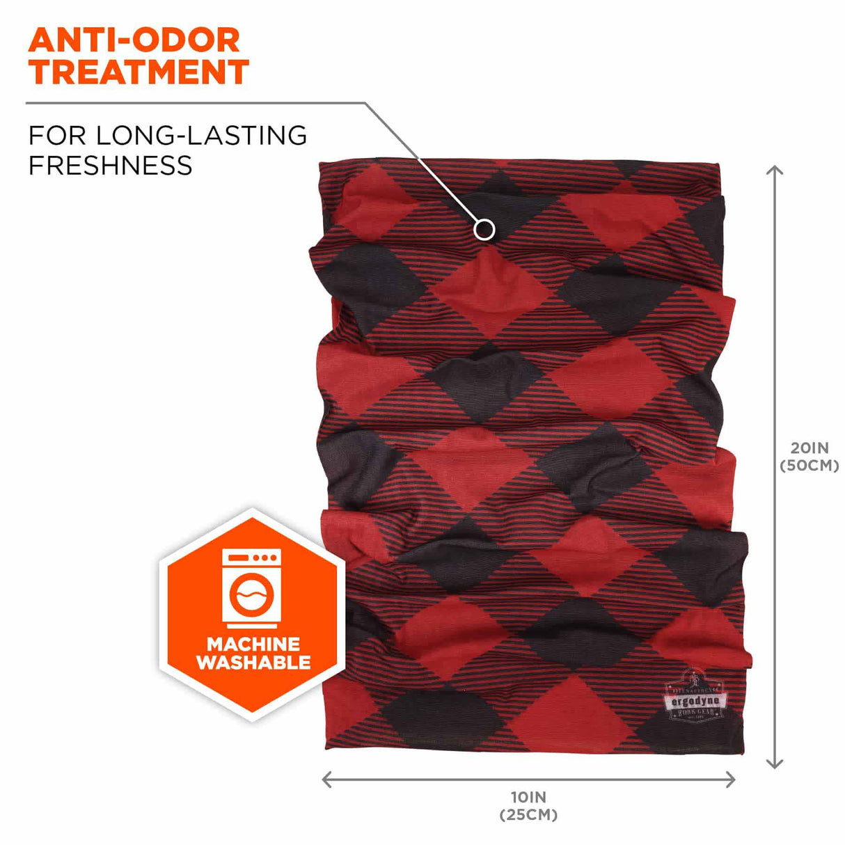 Ergodyne 42210 Chill-Its® 6485 Multi-Band, Red Buffalo Plaid - 2